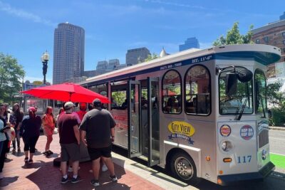 80-Minutes NON-STOP Trolley of Historic Boston and Freedom Trail - Getting Oriented Before You Walk: Freedom Trail Markers from the Trolley