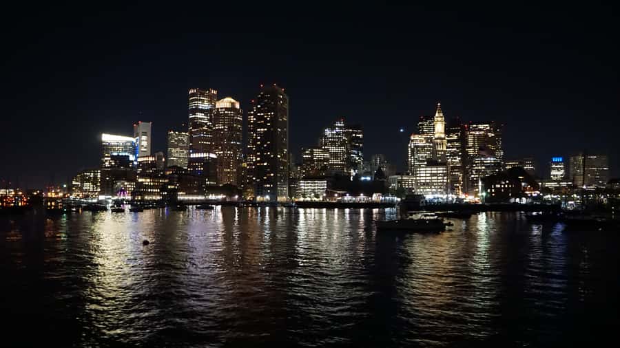 Boston: City Lights Sightseeing Cruise on Classic Boat - North End by Night: Old North Church Area Views (Without Narration)