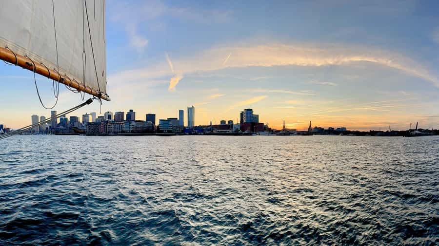 Boston: Sunset Tall Ship Harbor Cruise - Raising the sails: your first taste of how this ship works