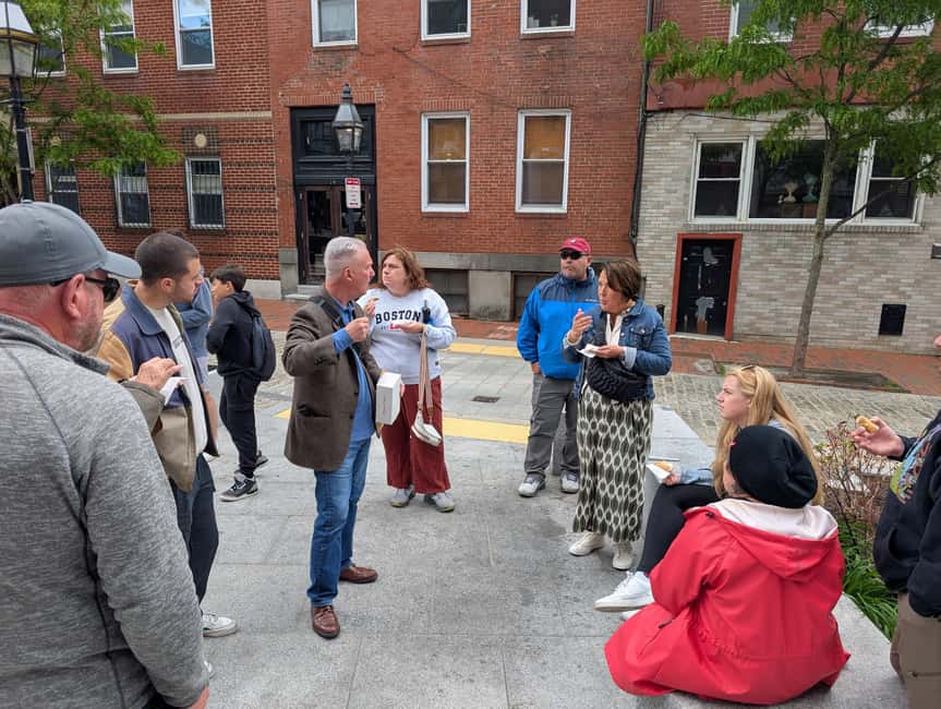 Boston's North End: Secret Food Tour - Meet at Haymarket: the orange umbrella setup