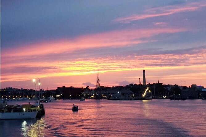 Narrated Sunset Cruise of Boston Harbor - Bunker Hill Monument and Old North Church spire: the skyline as a photo map